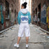 Women’s Graffiti Cropped Windbreaker – Stykonz Candy Turquoise Script | Hip - Hop Streetwear Jacket - Stykonz Graffiti Streetwear