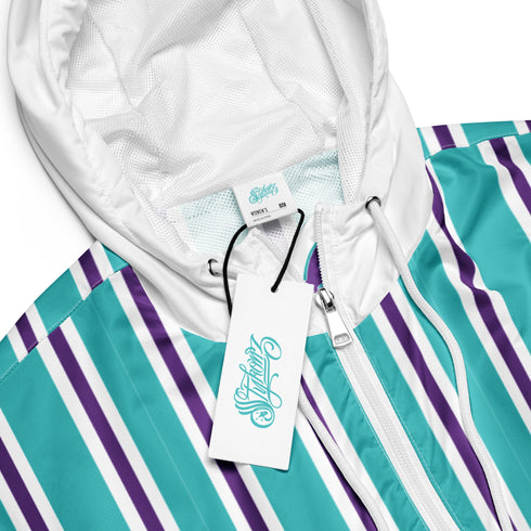 Women’s Graffiti Cropped Windbreaker – Stykonz Candy Turquoise Script | Hip - Hop Streetwear Jacket - Stykonz Graffiti Streetwear