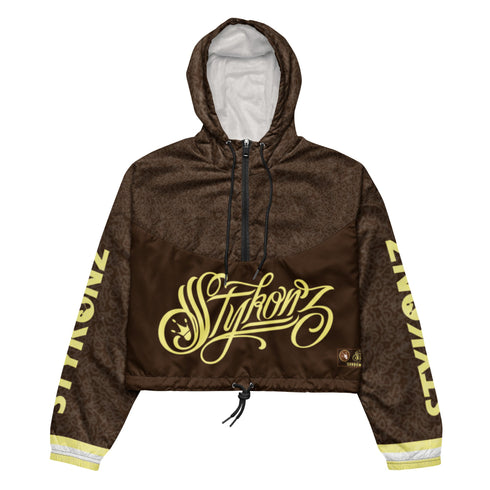 Women’s Graffiti Cropped Windbreaker - Sundown | Stykonz Hip - Hop Streetwear Jacket - Stykonz Graffiti Streetwear
