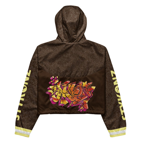 Women’s Graffiti Cropped Windbreaker - Sundown | Stykonz Hip - Hop Streetwear Jacket - Stykonz Graffiti Streetwear