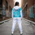 Women’s Graffiti Cropped Windbreaker – Turquoise Mix Script | Stykonz Hip - Hop Streetwear Jacket - Stykonz Graffiti Streetwear