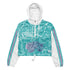 Women’s Graffiti Cropped Windbreaker – Turquoise Mix Script | Stykonz Hip - Hop Streetwear Jacket - Stykonz Graffiti Streetwear