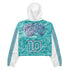 Women’s Graffiti Cropped Windbreaker – Turquoise Mix Script | Stykonz Hip - Hop Streetwear Jacket - Stykonz Graffiti Streetwear