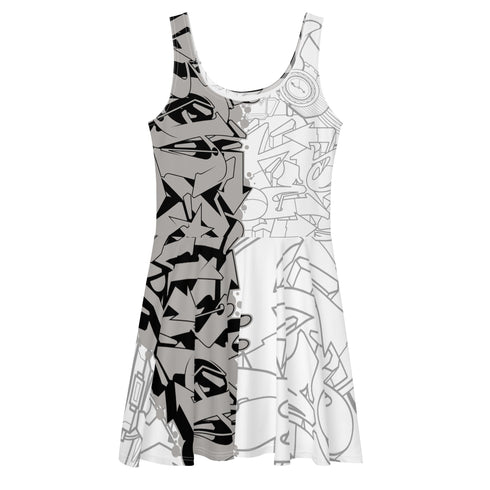 Women's Graffiti Dress Silver - Black The Train Master NY Wildstyle - Stykonz Graffiti Streetwear