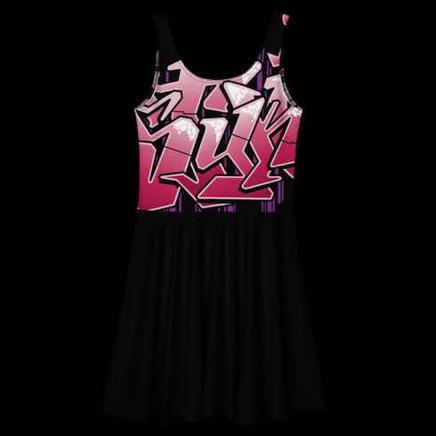 Women's Graffiti Dress Stykonz Black - Cherry Mild Wildstyle - Stykonz Graffiti Streetwear