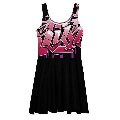 Women's Graffiti Dress Stykonz Black - Cherry Mild Wildstyle - Stykonz Graffiti Streetwear