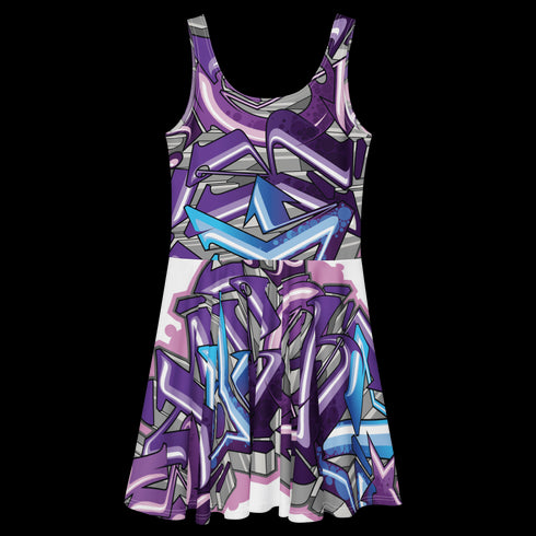 Women's Graffiti Dress Stykonz Purple Wildstyle - Stykonz Graffiti Streetwear