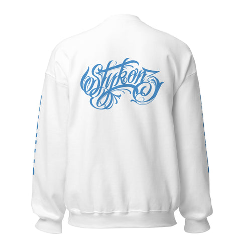 Women’s Graffiti Fleece Sweatshirt – B - Blue Scriptkonz II | Hip - Hop Streetwear Sweatshirt - Stykonz Graffiti Streetwear