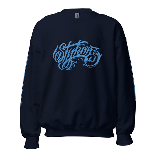 Women’s Graffiti Fleece Sweatshirt – B - Blue Scriptkonz II | Hip - Hop Streetwear Sweatshirt - Stykonz Graffiti Streetwear