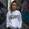 Women’s Graffiti Fleece Sweatshirt – Black Scriptkonz | Hip - Hop Streetwear Sweatshirt - Stykonz Graffiti Streetwear