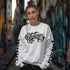 Women’s Graffiti Fleece Sweatshirt – Black Scriptkonz II | Hip - Hop Streetwear Sweatshirt - Stykonz Graffiti Streetwear