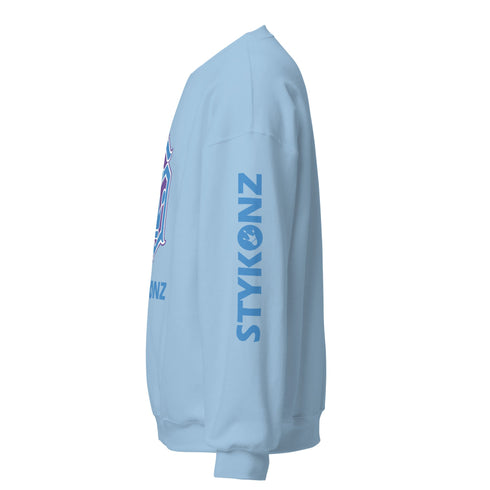Women’s Graffiti Fleece Sweatshirt – Blue S - Kingz Crown Calli - Graff | Hip - Hop Streetwear Sweatshirt - Stykonz Graffiti Streetwear