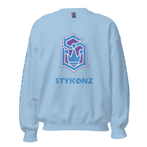 Women’s Graffiti Fleece Sweatshirt – Blue S - Kingz Crown Calli - Graff | Hip - Hop Streetwear Sweatshirt - Stykonz Graffiti Streetwear