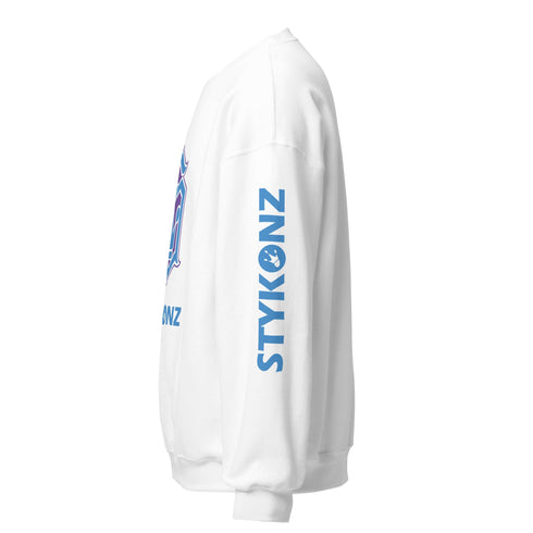 Women’s Graffiti Fleece Sweatshirt – Blue S - Kingz Crown Calli - Graff | Hip - Hop Streetwear Sweatshirt - Stykonz Graffiti Streetwear