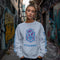 Women’s Graffiti Fleece Sweatshirt – Blue S - Kingz Crown Calli - Graff | Hip - Hop Streetwear Sweatshirt - Stykonz Graffiti Streetwear