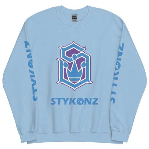 Women’s Graffiti Fleece Sweatshirt – Blue S - Kingz Crown Calli - Graff | Hip - Hop Streetwear Sweatshirt - Stykonz Graffiti Streetwear