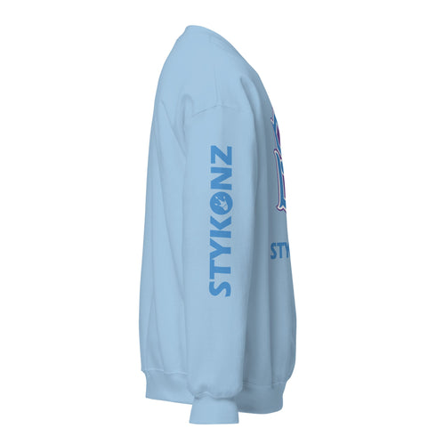Women’s Graffiti Fleece Sweatshirt – Blue S - Kingz Crown Calli - Graff | Hip - Hop Streetwear Sweatshirt - Stykonz Graffiti Streetwear