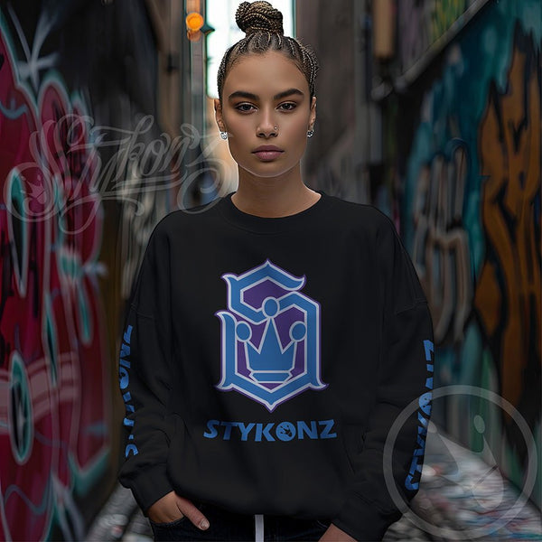 Women's Graffiti Fleece Sweatshirt – BP S - Kingz Crown Calli - Graff | Hip - Hop Streetwear Sweatshirt - Stykonz Graffiti Streetwear