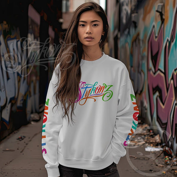 Women’s Graffiti Fleece Sweatshirt – Candy Scriptkonz | Hip - Hop Streetwear Sweatshirt - Stykonz Graffiti Streetwear