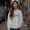 Women’s Graffiti Fleece Sweatshirt – Candy Scriptkonz | Hip - Hop Streetwear Sweatshirt - Stykonz Graffiti Streetwear