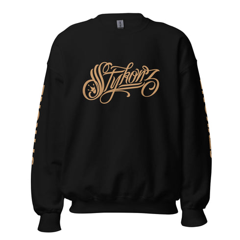 Women’s Graffiti Fleece Sweatshirt – Gold Scriptkonz | Hip - Hop Streetwear Sweatshirt - Stykonz Graffiti Streetwear