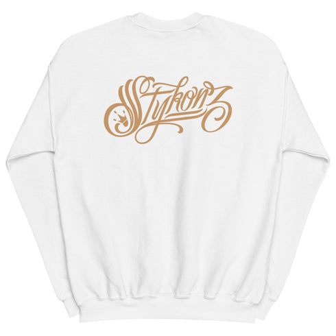 Women’s Graffiti Fleece Sweatshirt – Gold Scriptkonz | Hip - Hop Streetwear Sweatshirt - Stykonz Graffiti Streetwear
