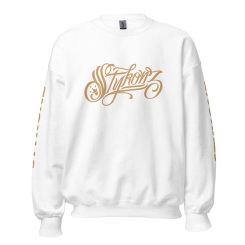 Women’s Graffiti Fleece Sweatshirt – Gold Scriptkonz | Hip - Hop Streetwear Sweatshirt - Stykonz Graffiti Streetwear