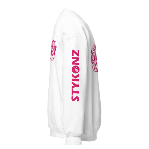 Women’s Graffiti Fleece Sweatshirt – Hot Pink Scriptkonz II | Hip - Hop Streetwear Sweatshirt - Stykonz Graffiti Streetwear