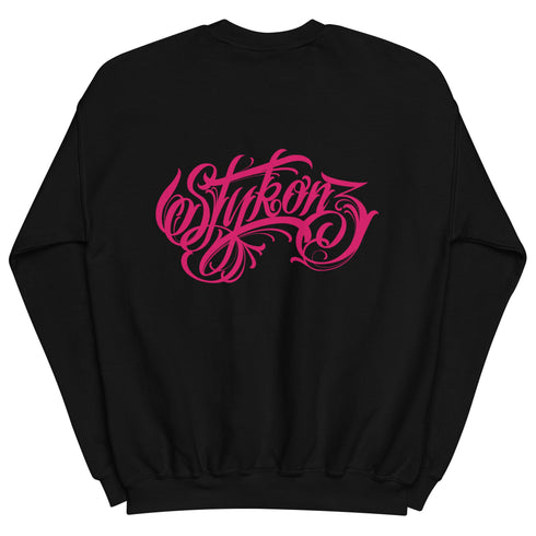 Women’s Graffiti Fleece Sweatshirt – Hot Pink Scriptkonz II | Hip - Hop Streetwear Sweatshirt - Stykonz Graffiti Streetwear