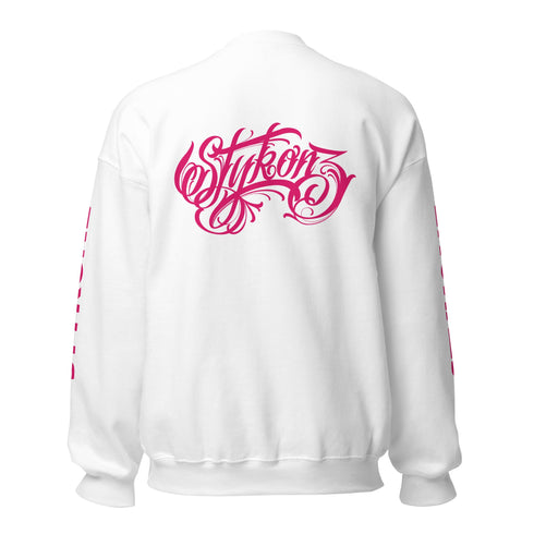 Women’s Graffiti Fleece Sweatshirt – Hot Pink Scriptkonz II | Hip - Hop Streetwear Sweatshirt - Stykonz Graffiti Streetwear