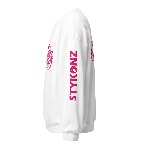 Women’s Graffiti Fleece Sweatshirt – Hot Pink Scriptkonz II | Hip - Hop Streetwear Sweatshirt - Stykonz Graffiti Streetwear