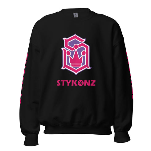 Women’s Graffiti Fleece Sweatshirt – Pink S - Kingz Crown Calli - Graff | Hip - Hop Streetwear Sweatshirt - Stykonz Graffiti Streetwear