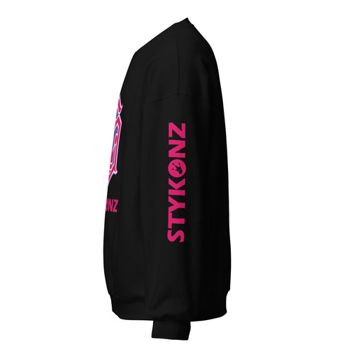 Women’s Graffiti Fleece Sweatshirt – Pink S - Kingz Crown Calli - Graff | Hip - Hop Streetwear Sweatshirt - Stykonz Graffiti Streetwear