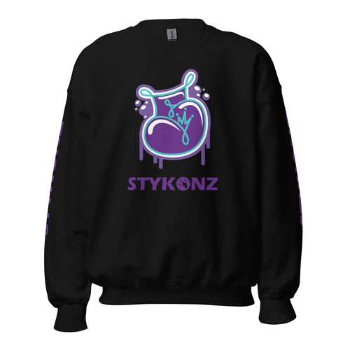 Women’s Graffiti Fleece Sweatshirt – Purple S - Kingz 2Line Throwup | Hip - Hop Streetwear Sweatshirt - Stykonz Graffiti Streetwear