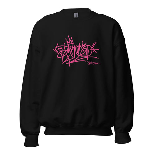 Women’s Graffiti Fleece Sweatshirt – Stykonz Pink G - Tag | Hip - Hop Streetwear Sweatshirt - Stykonz Graffiti Streetwear
