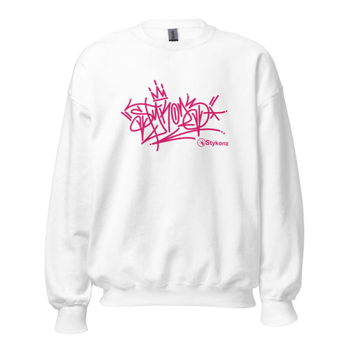 Women’s Graffiti Fleece Sweatshirt – Stykonz Pink G - Tag | Hip - Hop Streetwear Sweatshirt - Stykonz Graffiti Streetwear