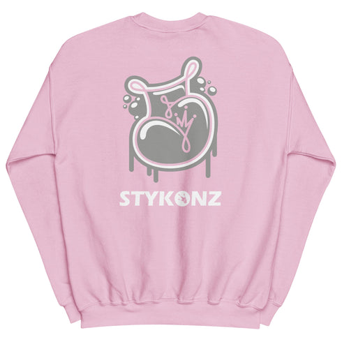 Women’s Graffiti Fleece Sweatshirt – White Scriptkonz | Hip - Hop Streetwear Sweatshirt - Stykonz Graffiti Streetwear