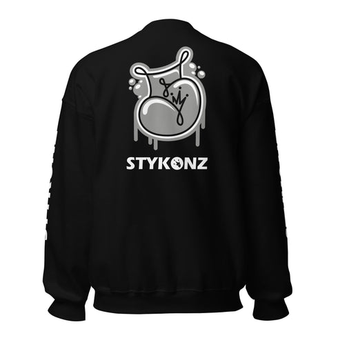 Women’s Graffiti Fleece Sweatshirt – White Scriptkonz | Hip - Hop Streetwear Sweatshirt - Stykonz Graffiti Streetwear