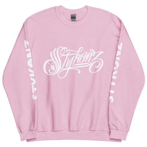 Women’s Graffiti Fleece Sweatshirt – White Scriptkonz | Hip - Hop Streetwear Sweatshirt - Stykonz Graffiti Streetwear