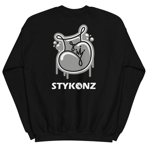 Women’s Graffiti Fleece Sweatshirt – White Scriptkonz | Hip - Hop Streetwear Sweatshirt - Stykonz Graffiti Streetwear