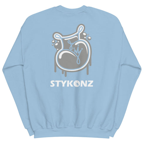Women’s Graffiti Fleece Sweatshirt – White Scriptkonz | Hip - Hop Streetwear Sweatshirt - Stykonz Graffiti Streetwear