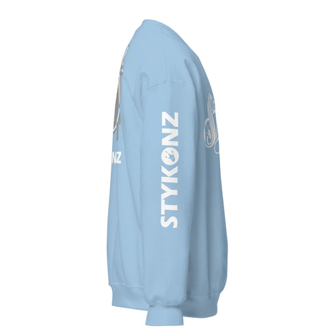 Women’s Graffiti Fleece Sweatshirt – White Scriptkonz | Hip - Hop Streetwear Sweatshirt - Stykonz Graffiti Streetwear