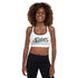 Women's Graffiti Padded Sports Bra Black on White Scriptkonz - Stykonz Graffiti Streetwear