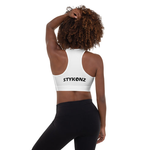 Women's Graffiti Padded Sports Bra Black Stykonz Block - Stykonz Graffiti Streetwear