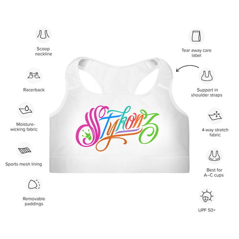 Women's Graffiti Padded Sports Bra Candy Scriptkonz - Stykonz Graffiti Streetwear