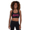 Women's Graffiti Padded Sports Bra Hot Pink Scriptkonz on Black - Stykonz Graffiti Streetwear