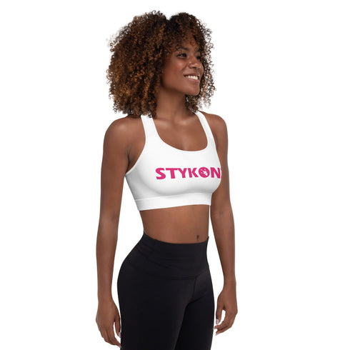 Women's Graffiti Padded Sports Bra Hot Pink Stykonz Block - Stykonz Graffiti Streetwear