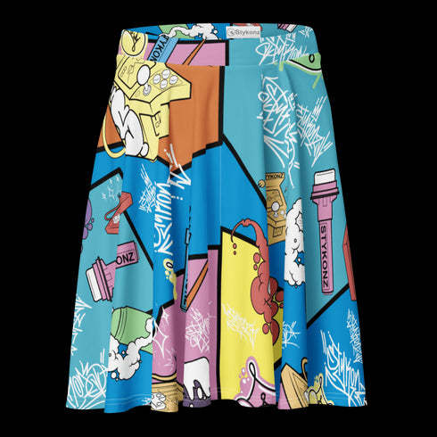 Women's Graffiti Skirt 90's Elements Throw Ups and Tags - Stykonz Graffiti Streetwear