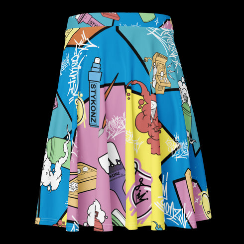 Women's Graffiti Skirt 90's Elements Throw Ups and Tags - Stykonz Graffiti Streetwear