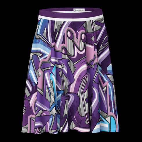 Women's Graffiti Skirt Purple Wildstyle - Stykonz Graffiti Streetwear